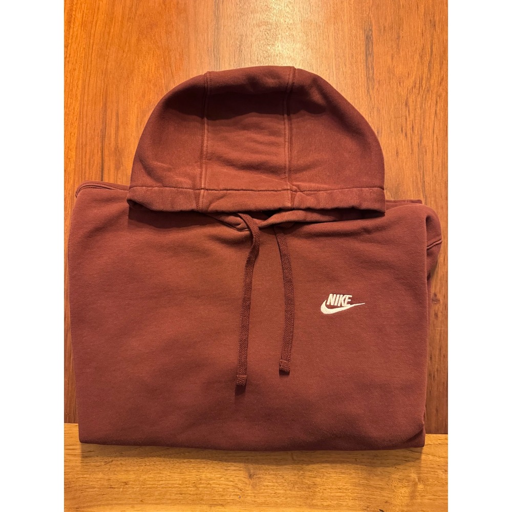 Nike Sportswear Club Fleece Hoodie Dark Russet Brown BV2654-217 Mens Large